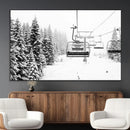 Winter Forest Wall Art Canvas Print – Framed Snowy Mountain