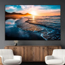 Sunset Beach Ocean Canvas Wall Art – Tranquil Ocean