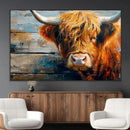 Highland Cow Abstract Canvas Wall Art – Bold Farmhouse