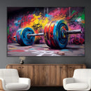 Abstract Graffiti Barbell Canvas Wall Art – Urban Fitness