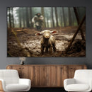 Jesus Lost Lamb Canvas Wall Art – Heartwarming Woodland by MyGreatCanvas | Canvas Wall Art Prints | Photo Prints & Wall Decor