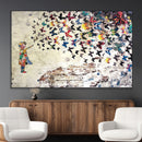 Banksy Wall Art - Banksy Girl Butterfly Graffiti Wall Art