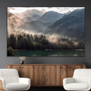 Foggy Mountain Canvas Print Forest Wall Art