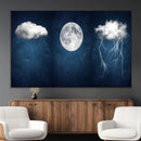 Dark Blue Cloud Art, 3 Piece Indigo Blue Wall Art, Aesthetic
