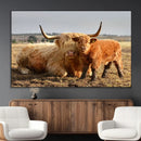 Highland Cow Canvas Wall Art Animal Print for Farm House