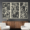 Modern Botanical Wall Art - Floral Black and White Canvas