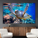 Underwater Sea Turtle Wall Art Canvas Print – Vibrant Ocean