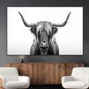 Highland Wall Art Canvas Print – Minimalist Black and White