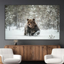 Grizzly Bear Wall Art – Framed Snowy Forest Canvas Artwork, by MyGreatCanvas | Canvas Wall Art Prints | Photo Prints & Wall Decor