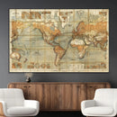Push Pin World Map Canvas Print – Travel Tracker Wall Art