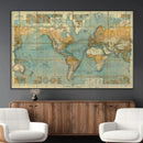 Push Pin World Map Canvas Print – Travel Tracker Wall Art