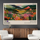 Yayoi Kusama Abstract Print, Vibrant Floral Mountain Art