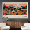 Yayoi Kusama Landscape Canvas Print, Vibrant Floral Mountain