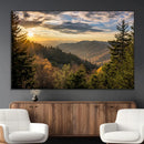 Sunrise Over the Smoky Mountains Canvas Wall Art –