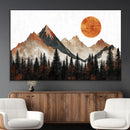 Modern Abstract Mountain Canvas Wall Art Print, Abstract