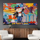 Pop Art Monopoly Man Canvas Wall Art Print - Bold and
