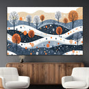 Abstract Winter Landscape Canvas Wall Art Print -  Large