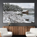 Winter Wall Art - Cabin by the Lake Canvas Wall Art - Serene by MyGreatCanvas | Canvas Wall Art Prints | Photo Prints & Wall Decor