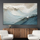 Waves Abstract Wall Art Print, Modern Framed Abstract Canvas