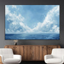 Abstract Ocean Print Artwork- Serene Blue Ocean Canvas Wall