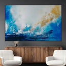 Blue Abstract Print - Dynamic Ocean-Inspired Canvas Wall Art