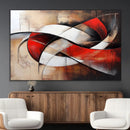 Abstract Wall Art - Modern Red and White Canvas Wall Art