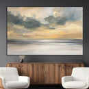 Modern Coastal Artwork with Vibrant Abstract Ocean Waves