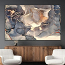 Abstract Blue and Gold Wall Art - Fluid Ink Artwork - Modern