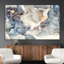 Abstract Blue and Gold Canvas Wall Art - Fluid Modern Ink