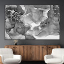 Black White Abstract Canvas Wall Art - Fluid Ink Artwork -