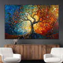 Yggdrasil Tree of Life Mosaic Stained Glass Wall Art Canvas,