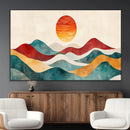 Southwest Mountain Wall Art Canvas Print – Boho Triptych