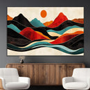 Western Wall Decor - Large Triptych Mountain Canvas - Boho