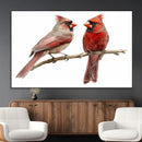 Cardinal Canvas Wall Art - Male and Female Cardinal Print -