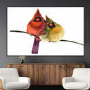 Cardinal Bird Canvas Wall Art - Male and Female Cardinal