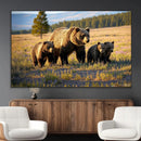 Grizzly Bear Family Wall Art Canvas Print – Majestic