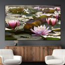Lotus Flower Wall Art Canvas Print, Water Lily Large Wall
