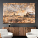 Rustic Farmhouse Wall Art Canvas Print | Barn and Field