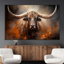 Highland Bull Canvas Abstract Canvas Wall Art Print –