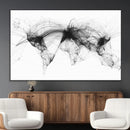 Flight Routes Air Traffic Map Canvas Wall Art - Framed -