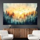 Abstract Forest Wall Art Print- Serene Nature Canvas Print