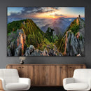 Mountain Sunset Panoramic Wall Art Canvas Print – Framed