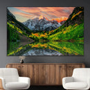 Maroon Bells Lake Wall Art Canvas Print – Framed Majestic