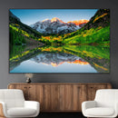Sunrise Maroon Bells Lake Wall Art Canvas Print – Framed Elk