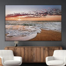 Ocean Sunset Wall Art Canvas Print – Framed Sandy Shore