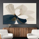 Minimal Flower Wall Art Canvas Print – Framed Beige Bloom