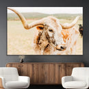 Texas Longhorn Wall Art Canvas Print – Framed Spotted Cow