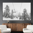 Ski Lift Wall Art – Framed Snowy Mountain Canvas Artwork by MyGreatCanvas | Canvas Wall Art Prints | Photo Prints & Wall Decor