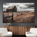 Rustic Barn Wall Art Canvas Print – Framed Moody Field Scene by MyGreatCanvas | Canvas Wall Art Prints | Photo Prints & Wall Decor