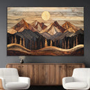 Wood Mountain Wall Art Canvas Print – Framed Boho Abstract by MyGreatCanvas | Canvas Wall Art Prints | Photo Prints & Wall Decor